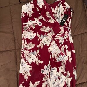 Lulus Maroon Floral Dress
